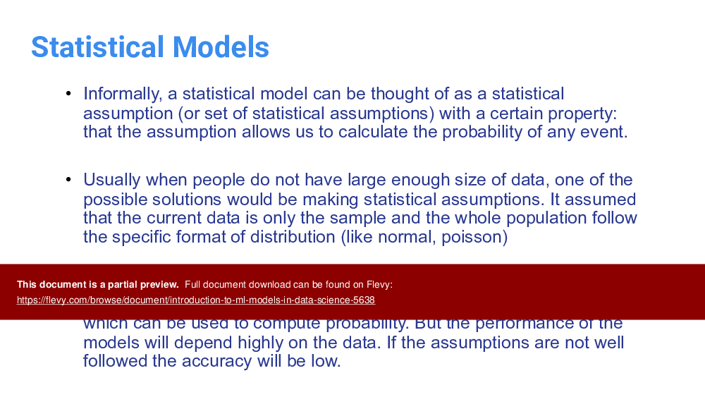 Introduction to ML Models in Data Science (23-page PDF document) Preview Image