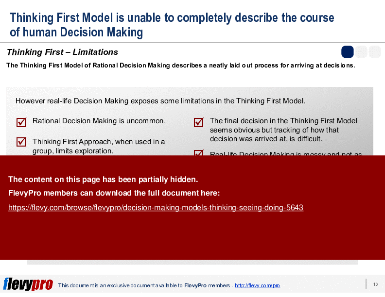 Decision Making Models: Thinking, Seeing, Doing (22-slide PPT PowerPoint presentation (PPTX)) Preview Image
