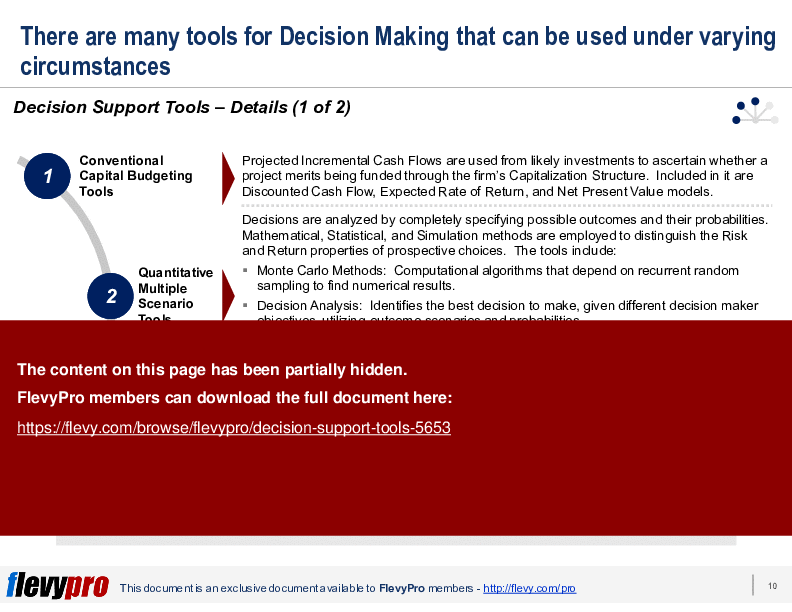 This is a partial preview of Decision Support Tools (27-slide PowerPoint presentation (PPTX)). Full document is 27 slides. 