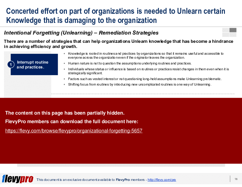 Organizational Forgetting (27-slide PPT PowerPoint presentation (PPTX)) Preview Image