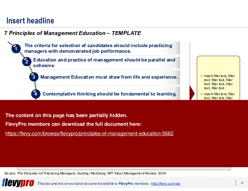 Principles of Management Education (21-slide PPT PowerPoint presentation (PPTX)) Preview Image