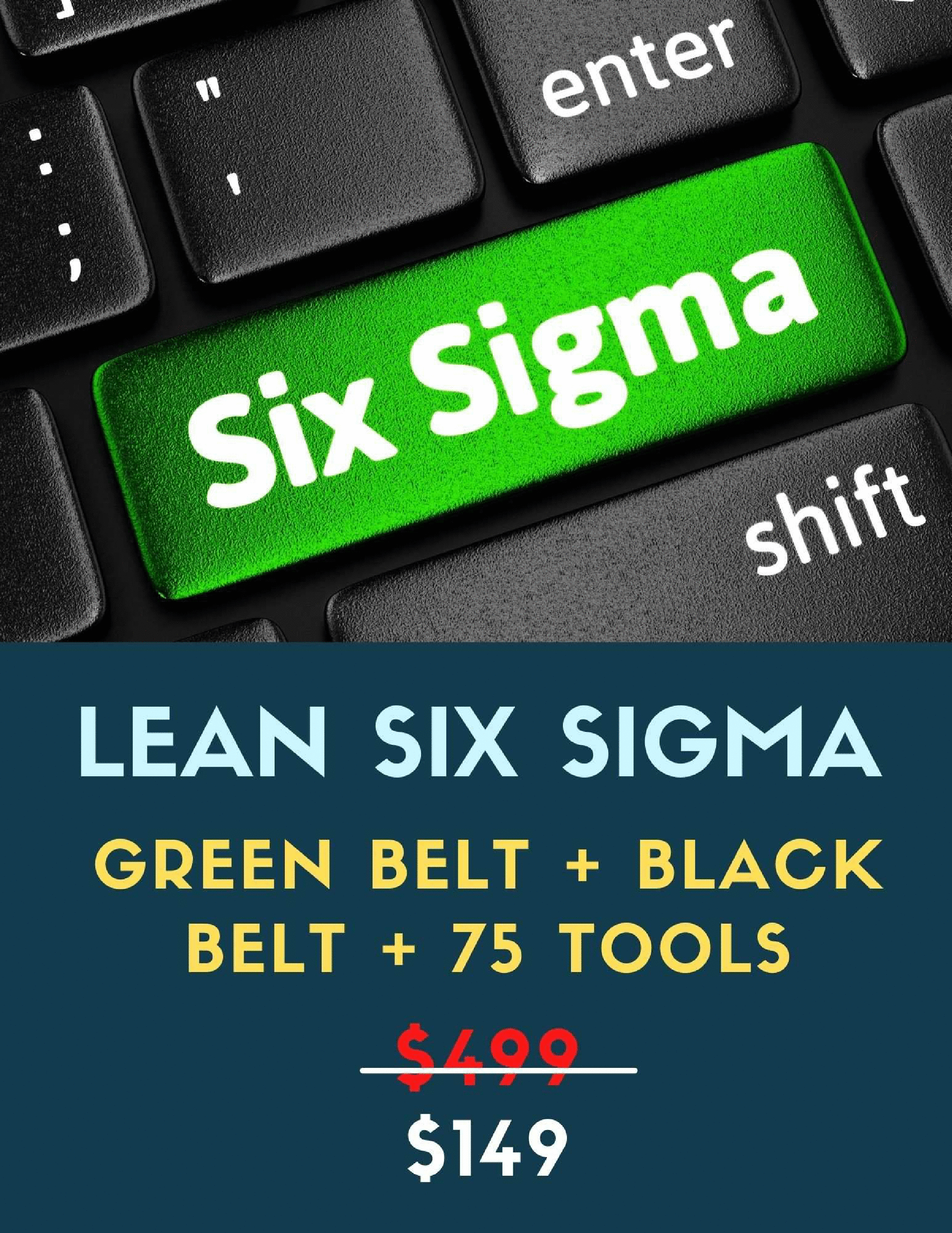 Lean Six Sigma GB/BB, 1600+ Slides, 75 Tools, DFSS, DOE (139-page PDF document) Preview Image