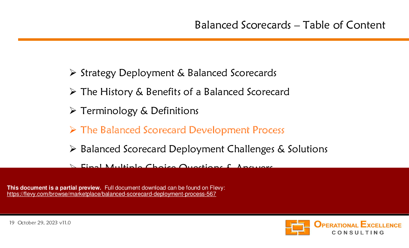 Balanced Scorecard Deployment Process (95-slide PowerPoint presentation (PPTX)) Preview Image