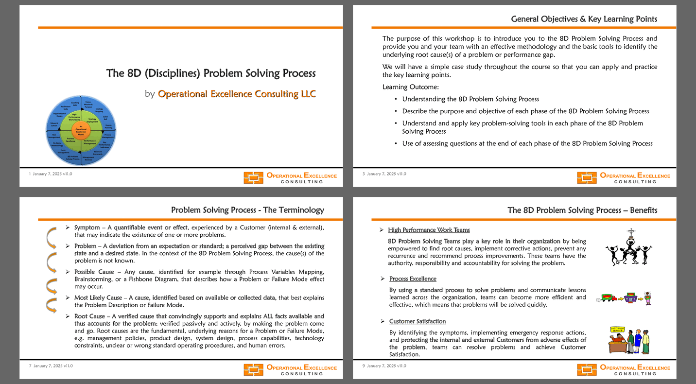 The 8D Problem Solving Process & Tools (206-slide PPT PowerPoint presentation (PPTX)) Preview Image