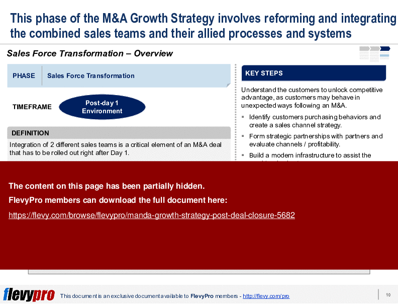 M&A Growth Strategy: Post-deal Closure (24-slide PPT PowerPoint presentation (PPTX)) Preview Image