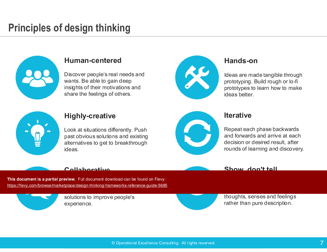 This is a partial preview of Design Thinking Frameworks Reference Guide (324-slide PowerPoint presentation (PPTX)). Full document is 324 slides. 