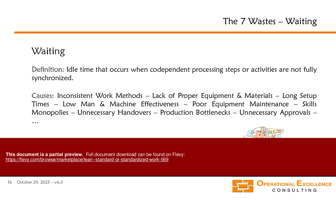 Lean - Standard or Standardized Work (113-slide PowerPoint presentation (PPTX)) Preview Image