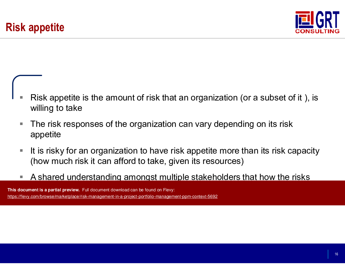 Risk Management in a Project Portfolio Management (PPM) Context (84-slide PowerPoint presentation (PPTX)) Preview Image