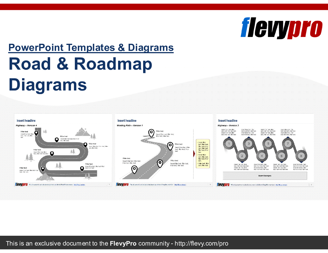 This is a partial preview of Road & Roadmap Diagrams (16-slide PowerPoint presentation (PPTX)). Full document is 16 slides. 