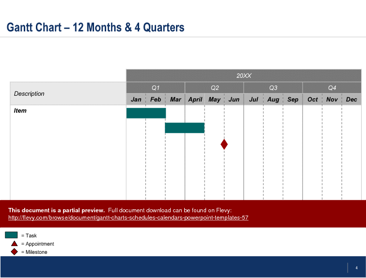 This is a partial preview of Gantt Charts, Schedules, Calendars PowerPoint Templates (21-slide PowerPoint presentation (PPT)). Full document is 21 slides. 