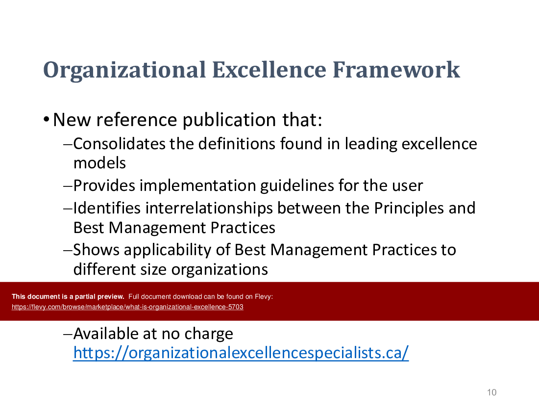 What Is Organizational Excellence? (15-slide PowerPoint presentation (PPT)) Preview Image