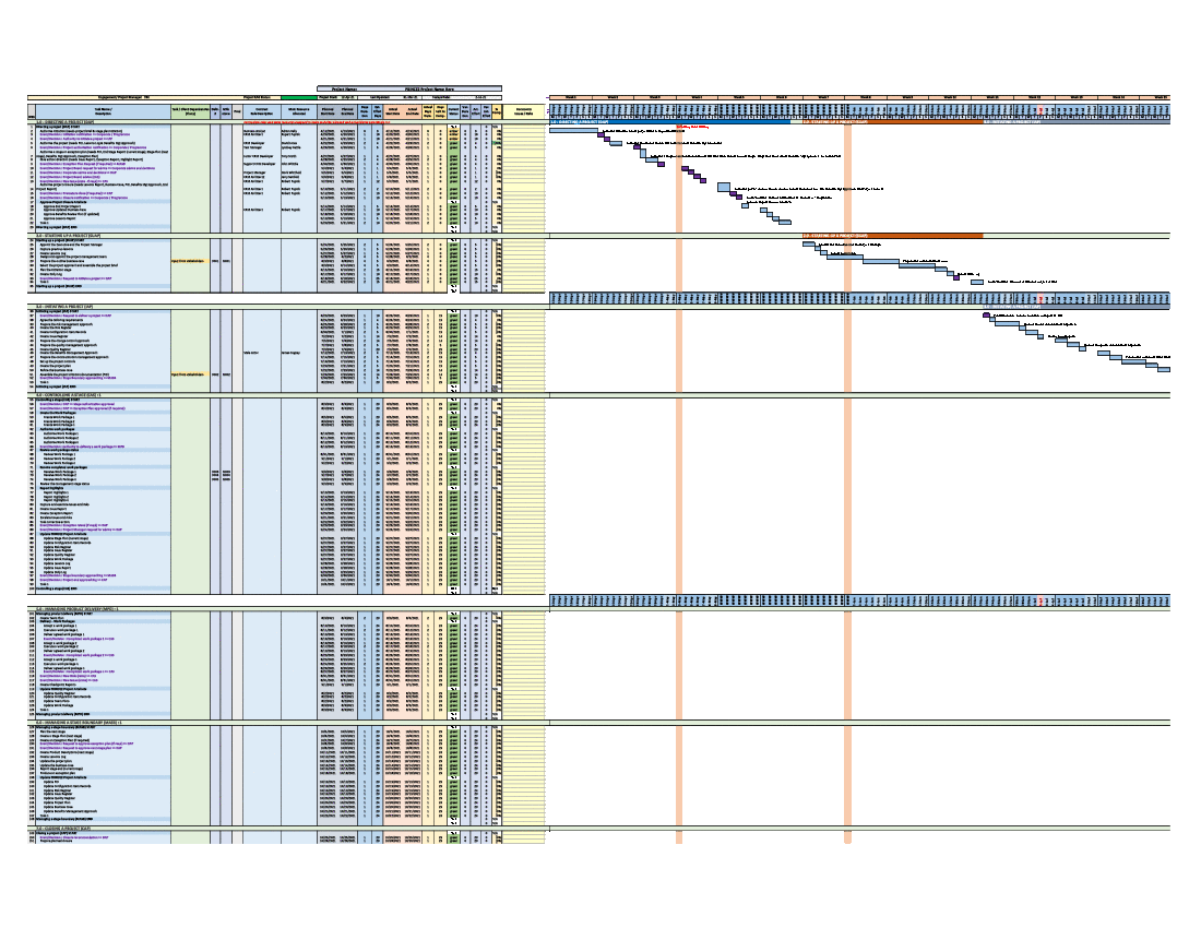 PRINCE2 Editable Excel Planning & Cost Tracker Spreadsheet