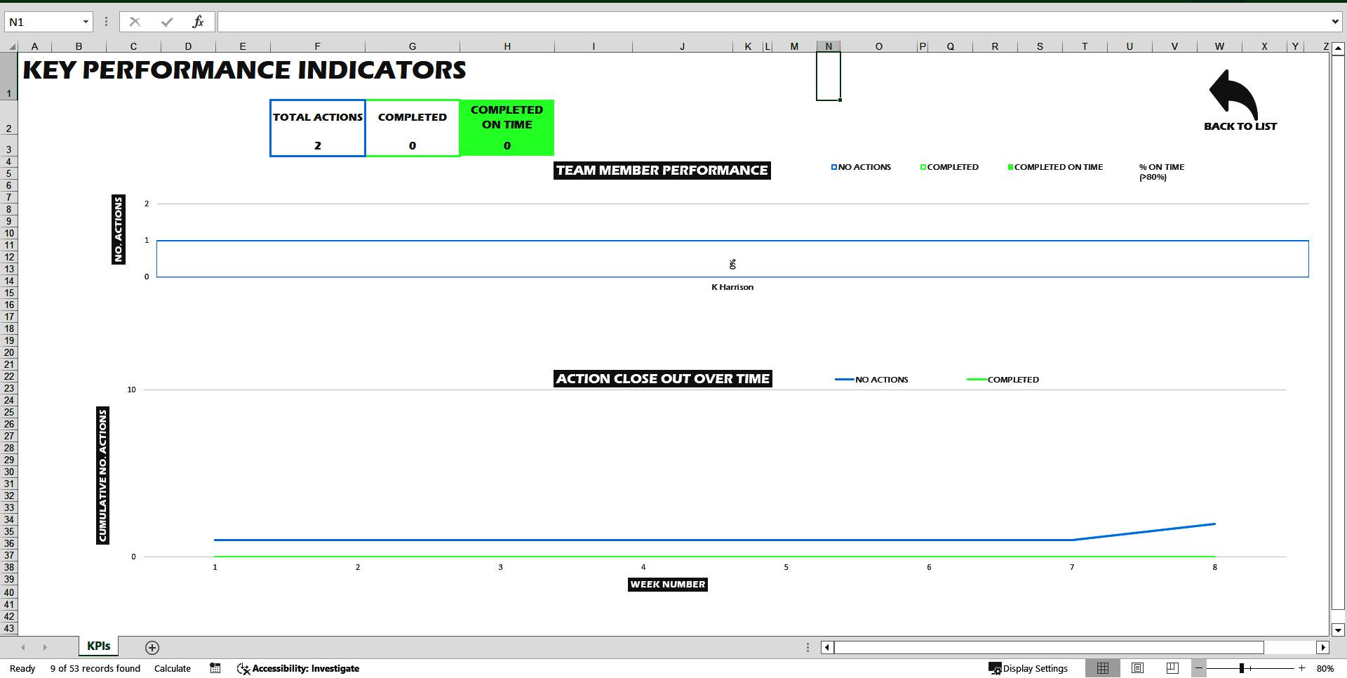 Action/Task Tracker Template (Excel template (XLSM)) Preview Image