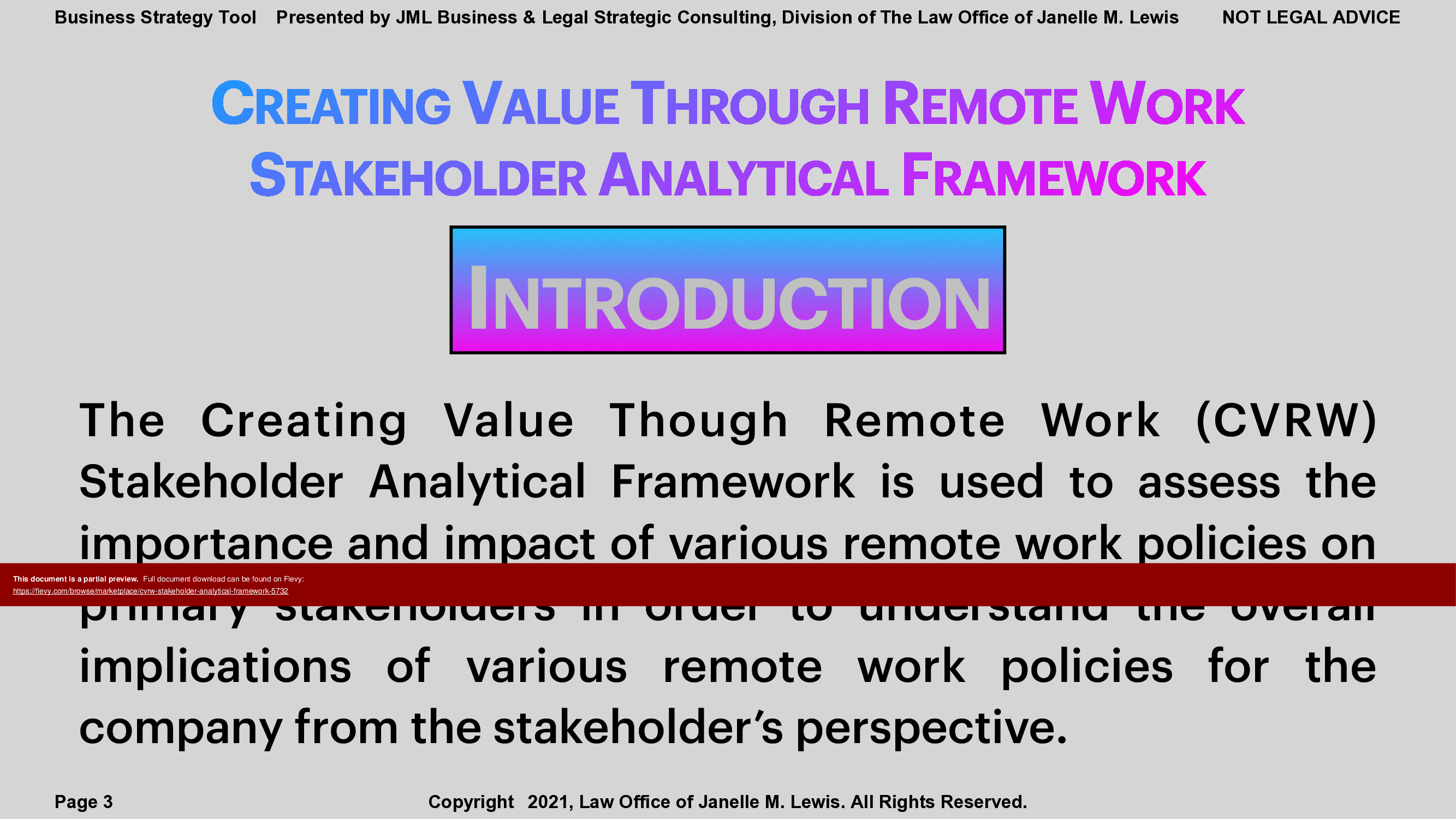This is a partial preview of CVRW Stakeholder Analytical Framework (14-page PDF document). Full document is 14 pages. 