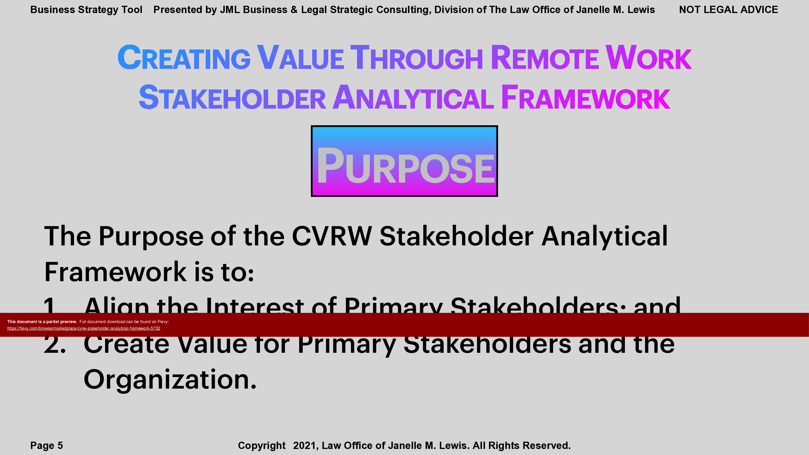 CVRW Stakeholder Analytical Framework (14-page PDF document) Preview Image