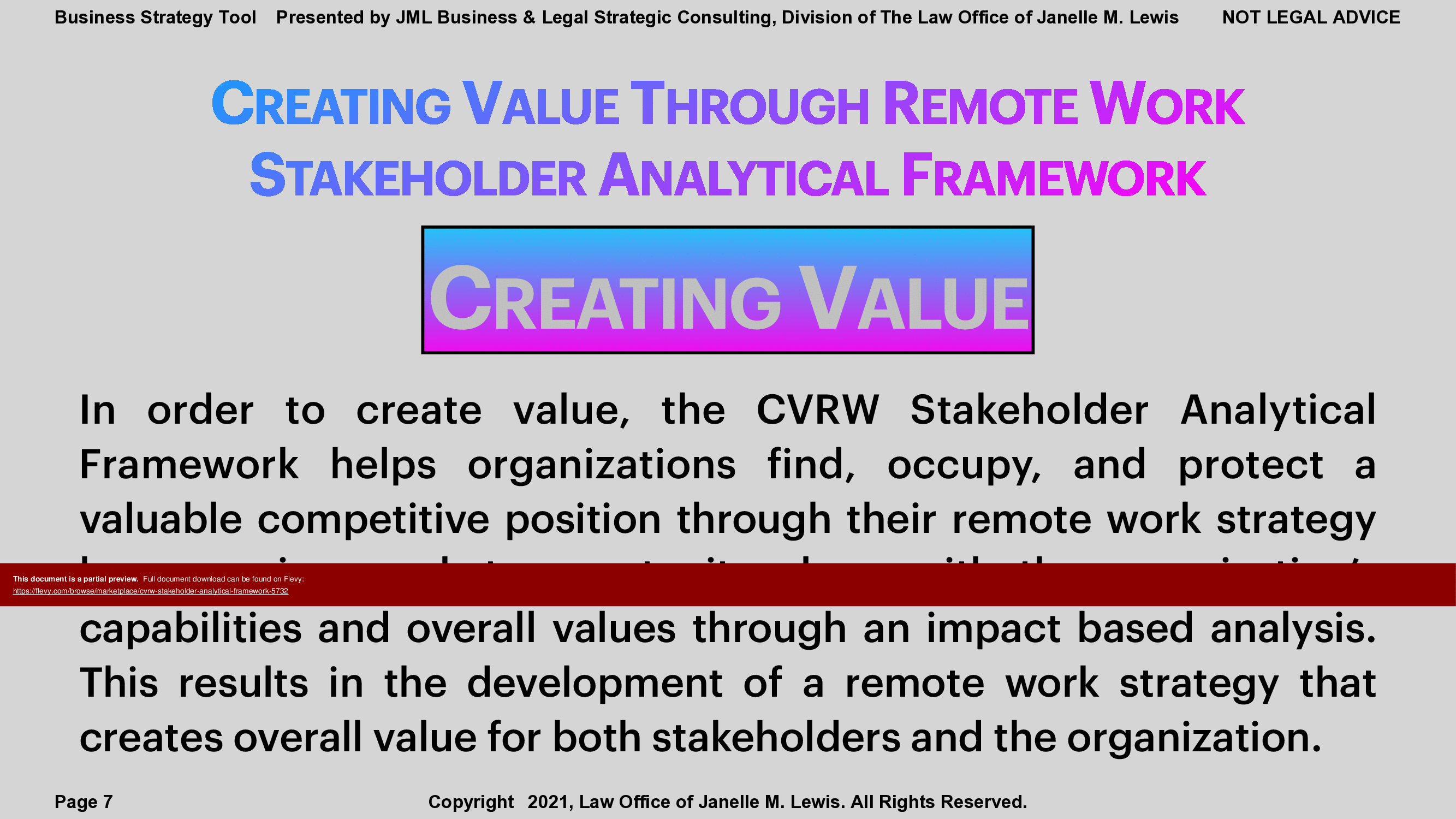CVRW Stakeholder Analytical Framework (14-page PDF document) Preview Image
