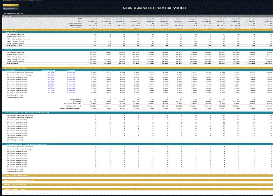 This is a partial preview of SaaS Startup Financial Model - Enterprise and User (Excel workbook (XLSX)). 