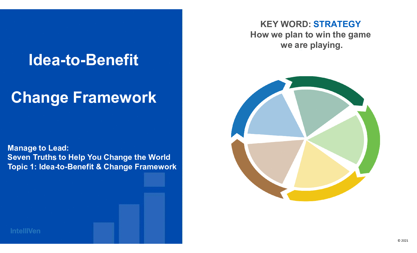 Manage to Lead Idea-to-Benefit and Change Framework