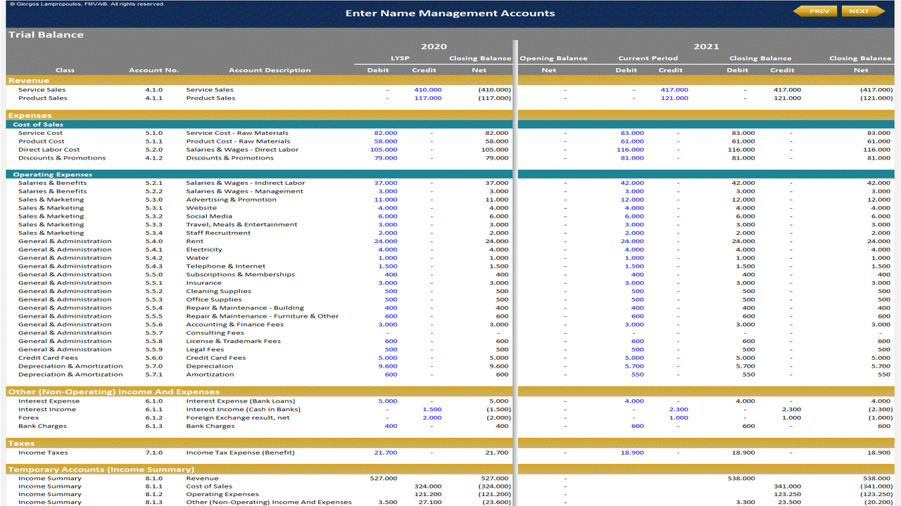 This is a partial preview of From Trial Balance to Business Valuation (Excel workbook (XLSX)). 