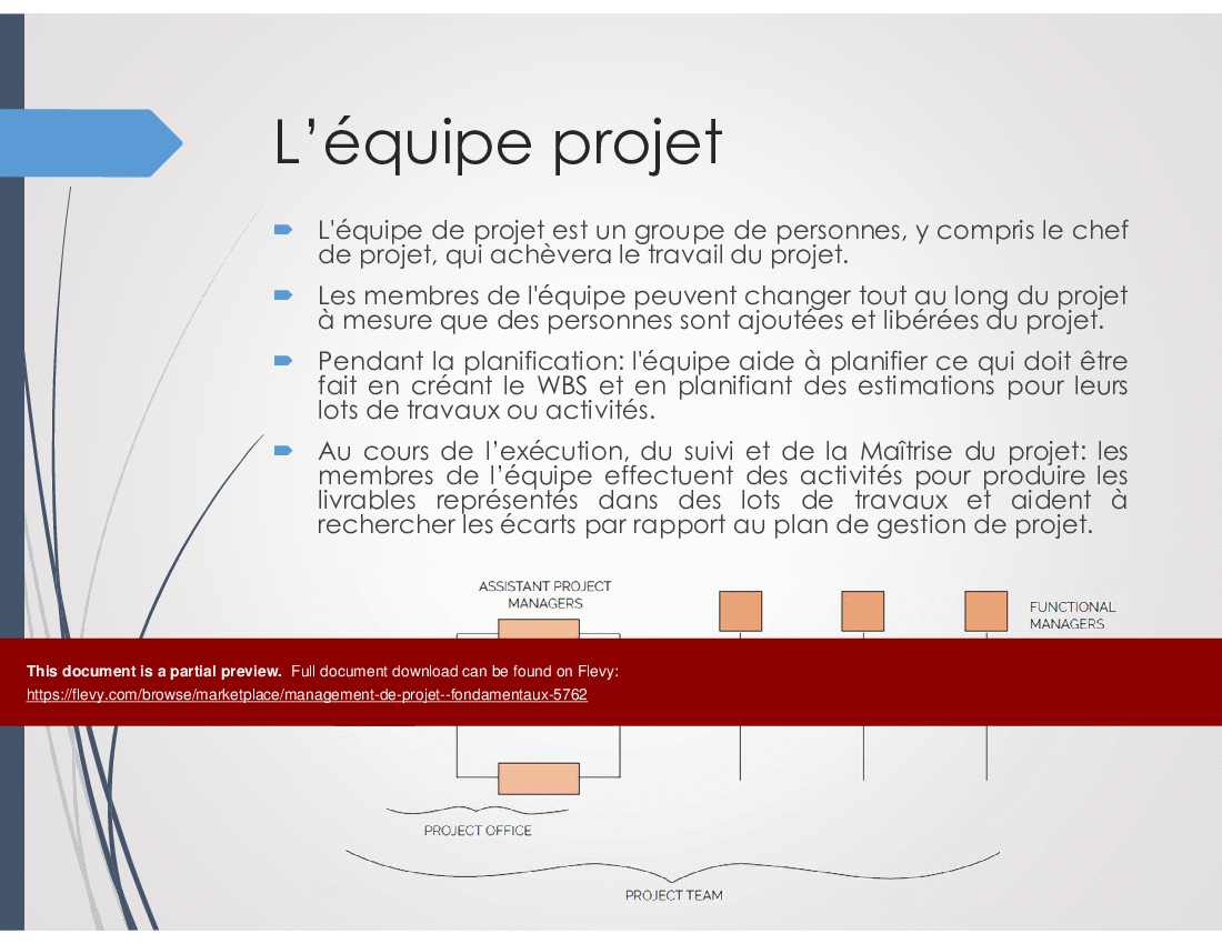 Management de Projet - Fondamentaux (77-slide PPT PowerPoint presentation (PPTX)) Preview Image