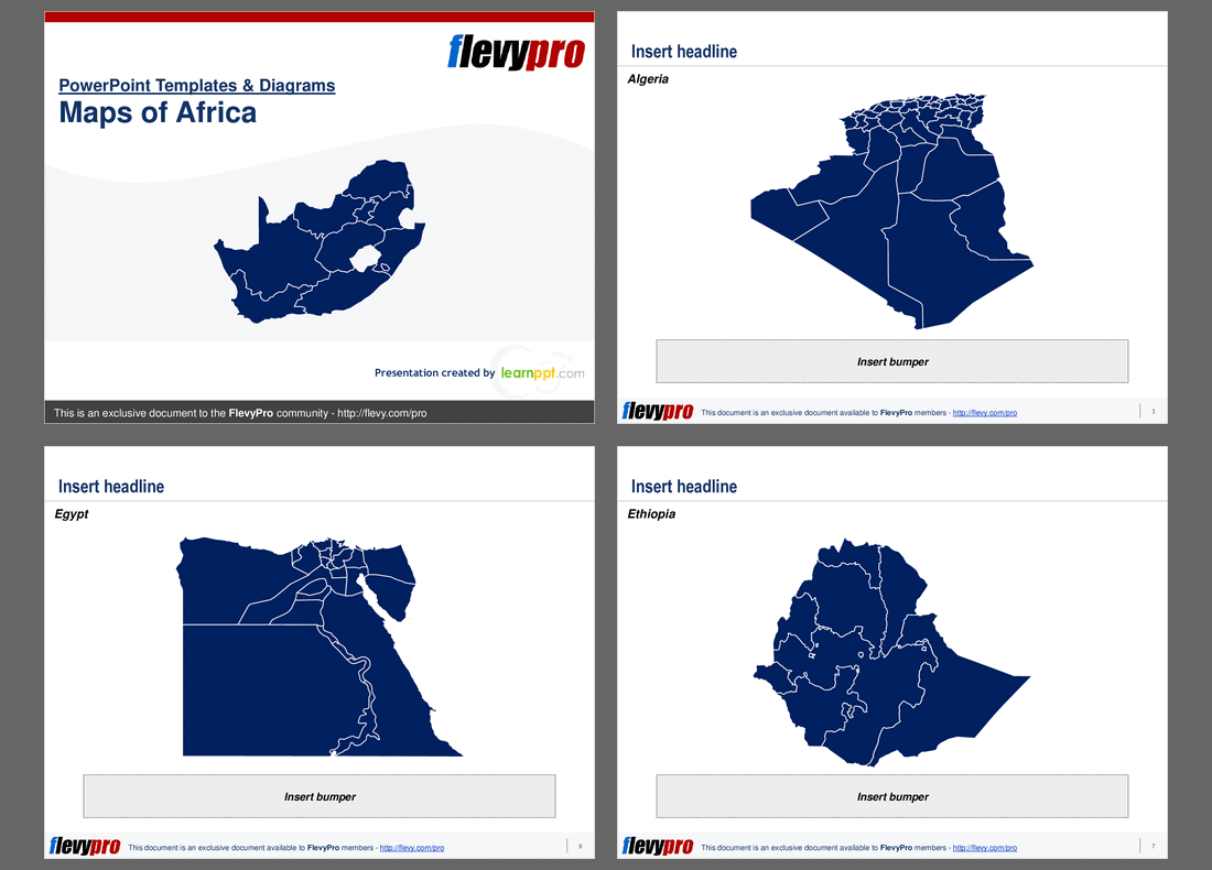 Maps of Africa (20-slide PPT PowerPoint presentation (PPTX)) Preview Image