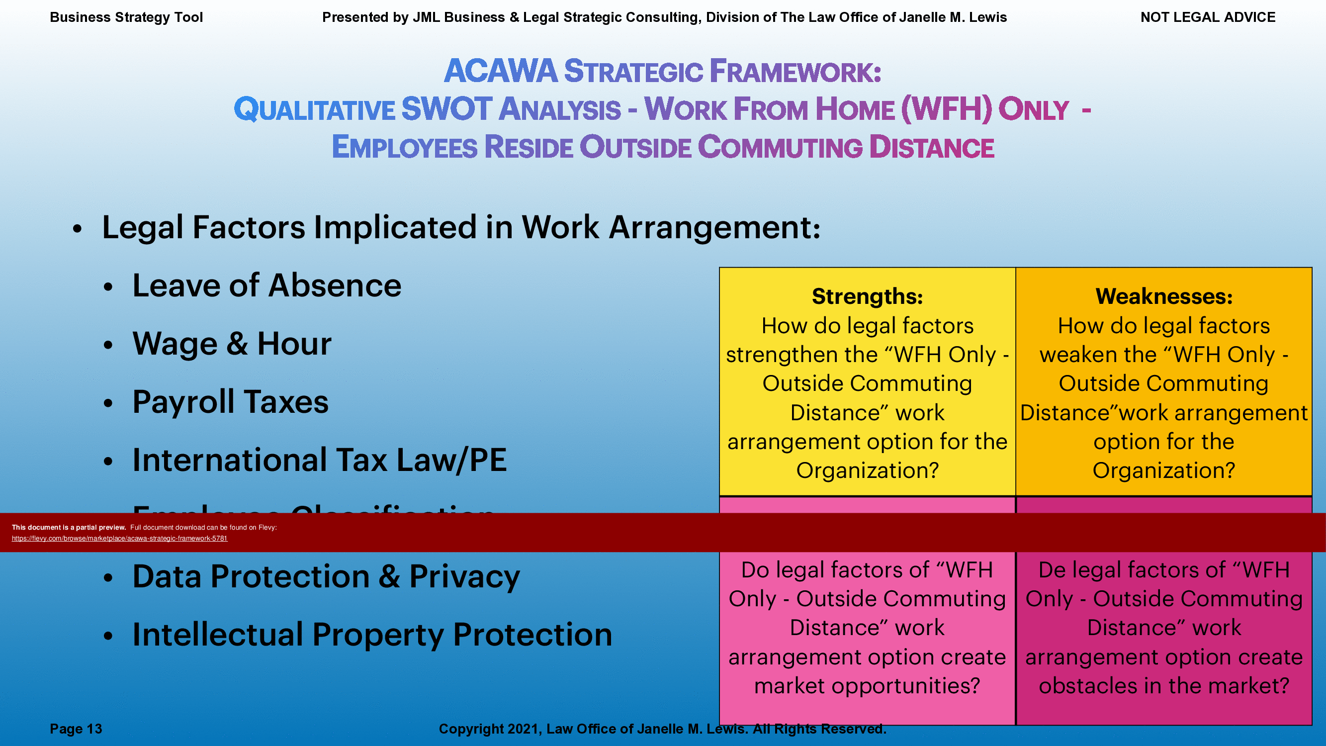 ACAWA Strategic Framework (18-page PDF document) Preview Image