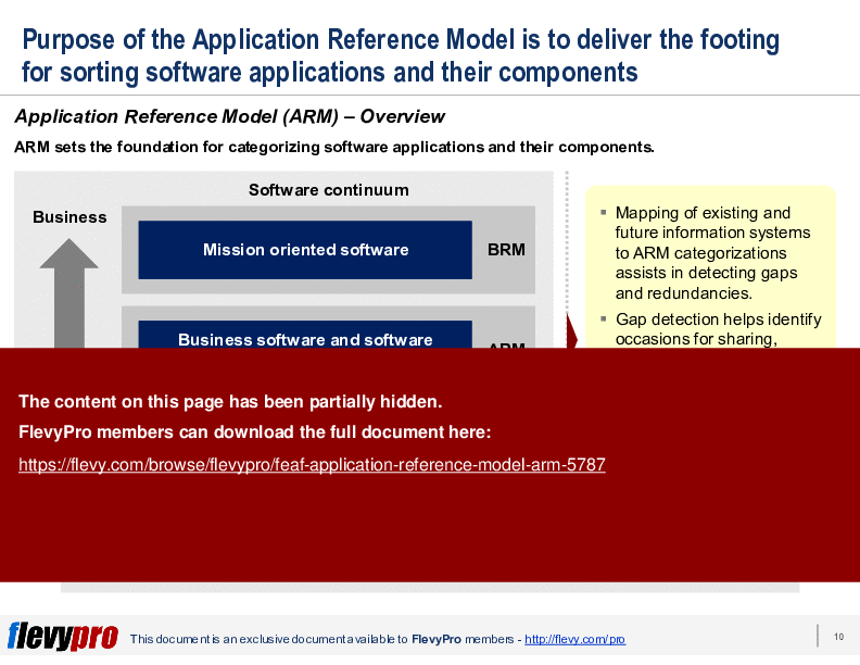 This is a partial preview of FEAF: Application Reference Model (ARM) (29-slide PowerPoint presentation (PPTX)). Full document is 29 slides. 
