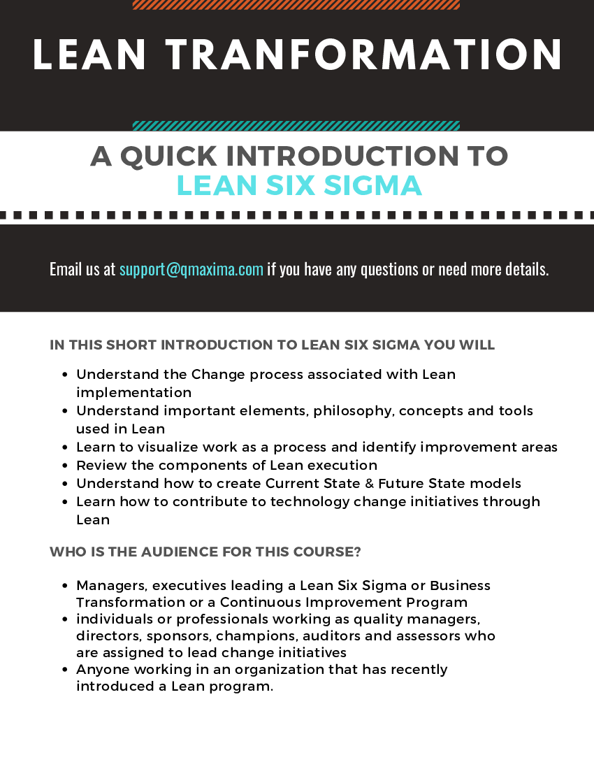 This is a partial preview of A Quick Introduction to Lean Six Sigma (22-page PDF document). Full document is 22 pages. 
