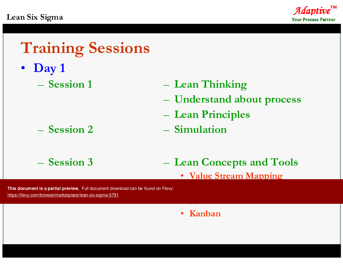 This is a partial preview of Lean Six Sigma (84-slide PowerPoint presentation (PPTX)). Full document is 84 slides. 