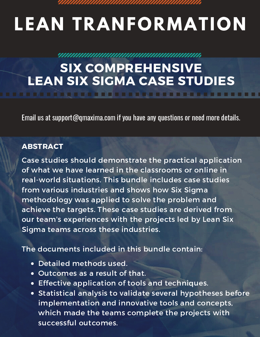 This is a partial preview of Six Practical Six Sigma Case Studies You Want to Learn From (20-page PDF document). Full document is 20 pages. 