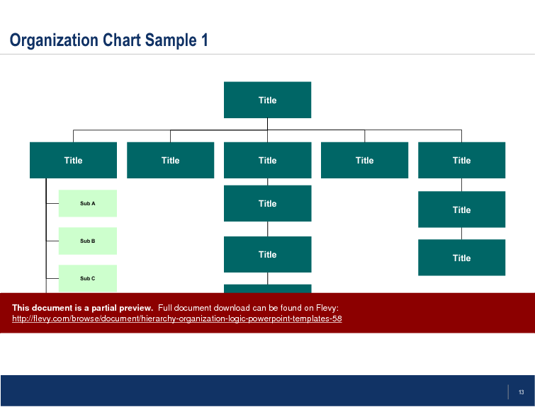 This is a partial preview of Hierarchy, Organization, Logic PowerPoint Templates (21-slide PowerPoint presentation (PPT)). Full document is 21 slides. 