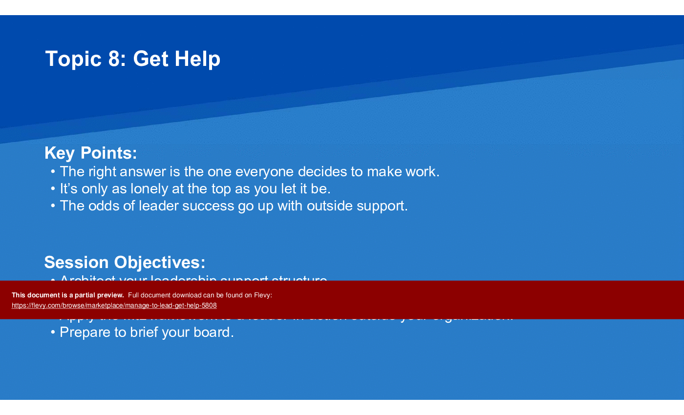 This is a partial preview of Manage to Lead Get Help (41-slide PowerPoint presentation (PPTX)). Full document is 41 slides. 