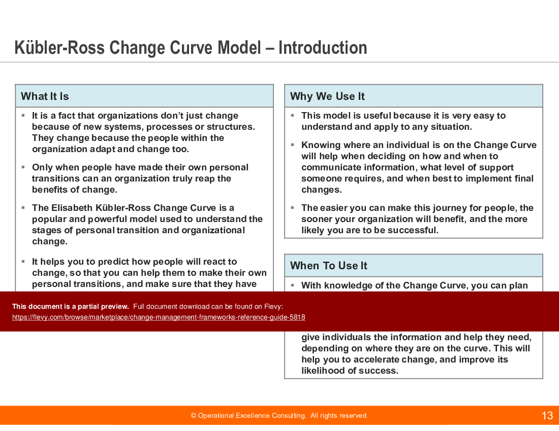 This is a partial preview of Change Management Frameworks Reference Guide (402-slide PowerPoint presentation (PPTX)). Full document is 402 slides. 