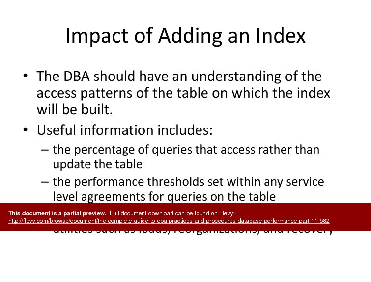 The Complete Guide to DBA Practices & Procedures - Database Performance - Part 11 (45-slide PPT PowerPoint presentation (PPTX)) Preview Image