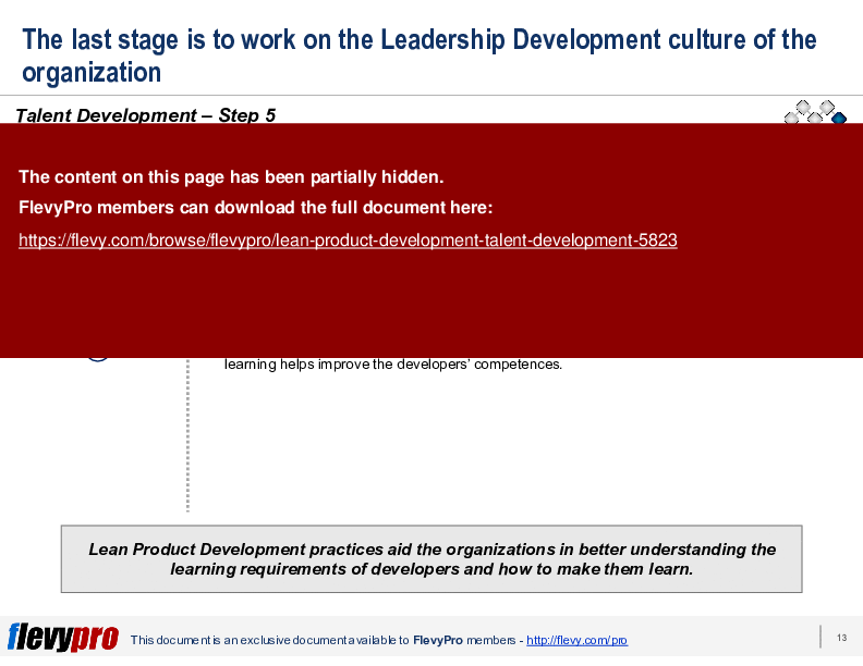 This is a partial preview of Lean Product Development: Talent Development (21-slide PowerPoint presentation (PPTX)). Full document is 21 slides. 