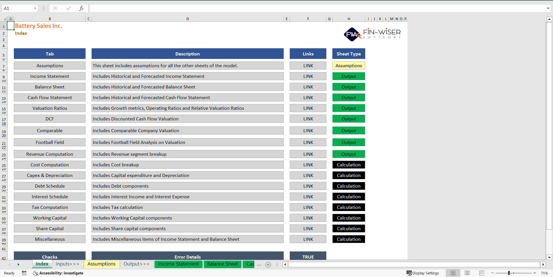 Battery Manufacturing & Sales - Discounted Cash Flow (DCF) (Excel template (XLSB)) Preview Image