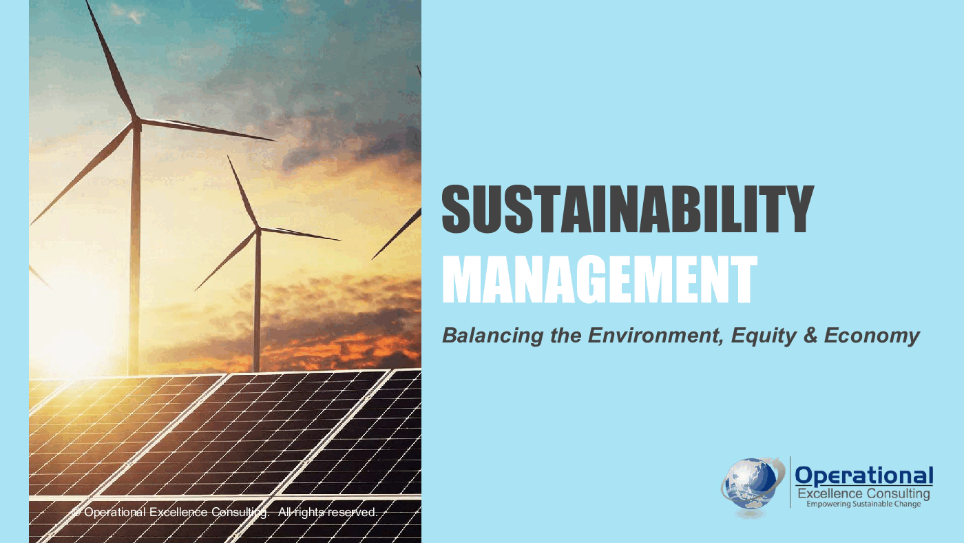 This is a partial preview of Sustainability Management (107-slide PowerPoint presentation (PPTX)). Full document is 107 slides. 