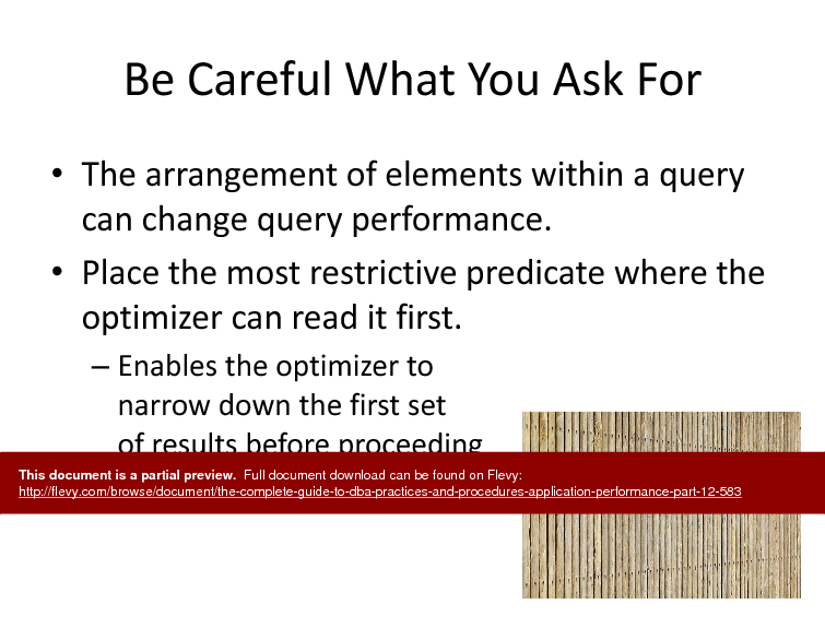 The Complete Guide to DBA Practices & Procedures - Application Performance Part 12 (38-slide PPT PowerPoint presentation (PPTX)) Preview Image