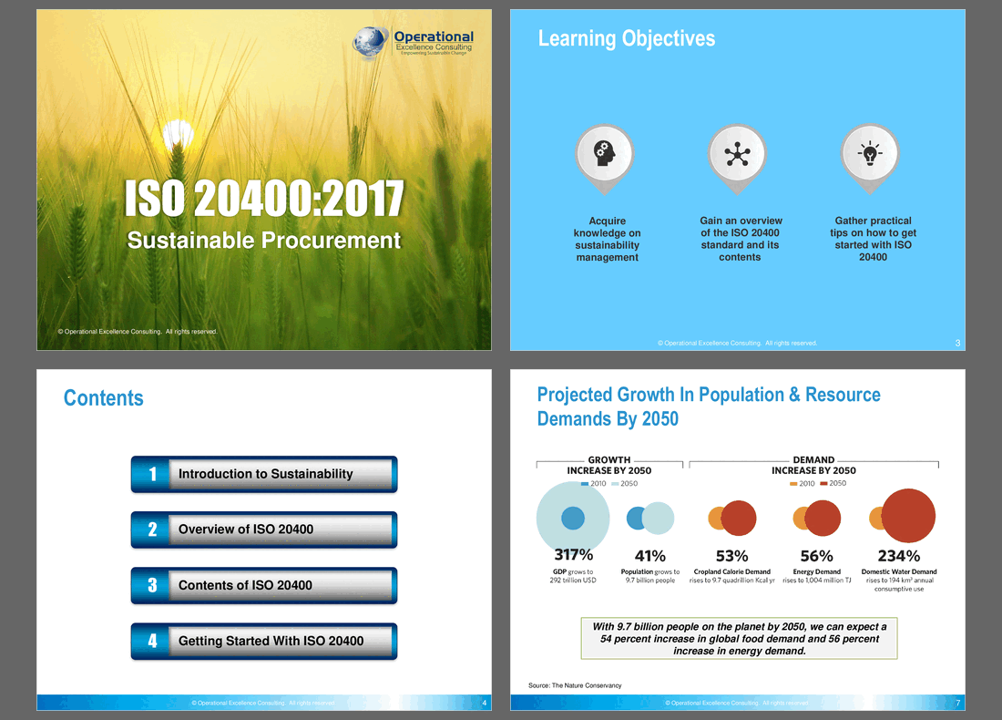 ISO 20400:2017 (Sustainable Procurement) Awareness Training (65-slide PPT PowerPoint presentation (PPTX)) Preview Image