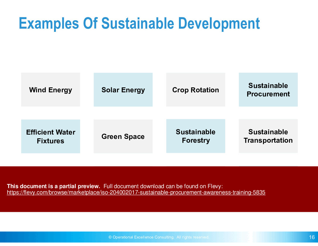 ISO 20400:2017 (Sustainable Procurement) Awareness Training (65-slide PowerPoint presentation (PPTX)) Preview Image