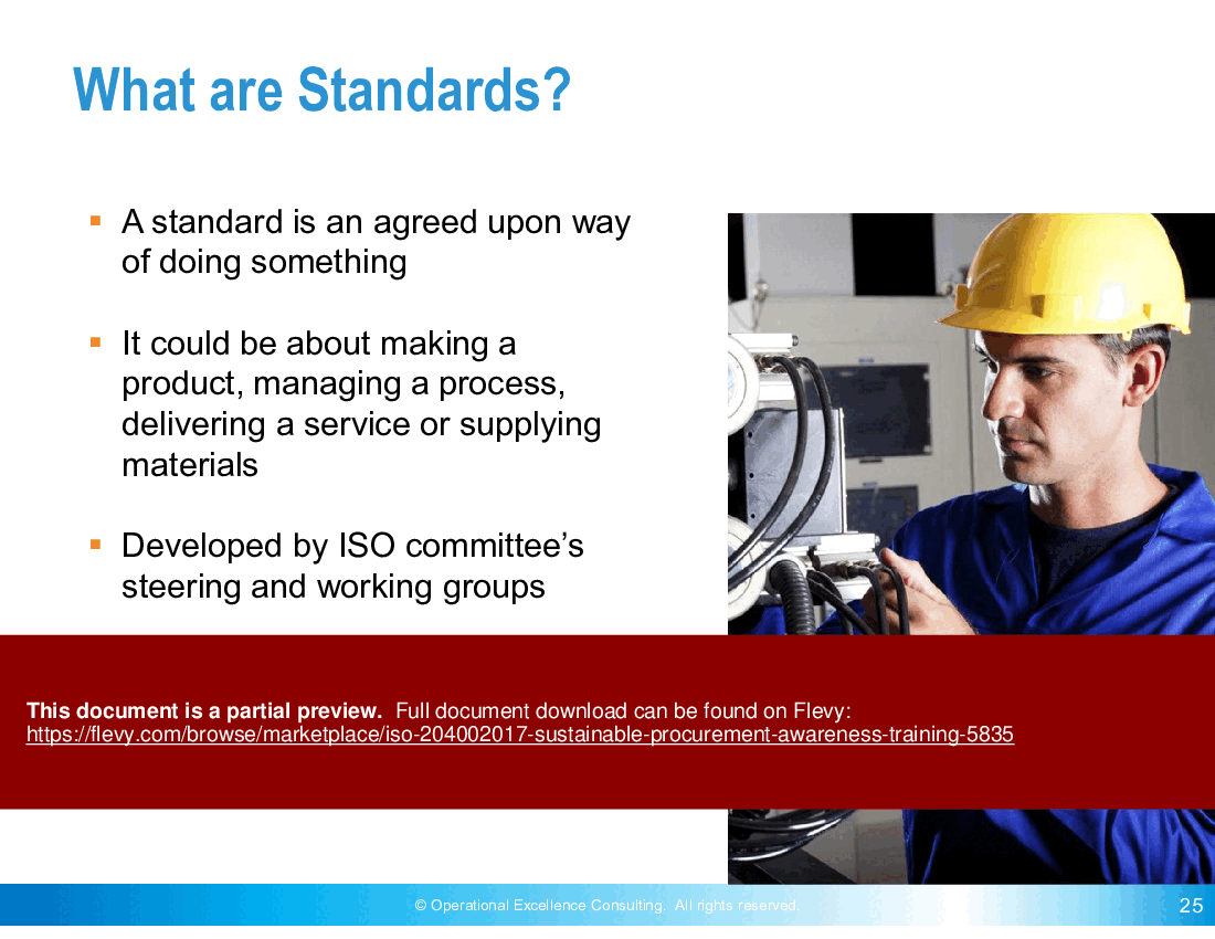 ISO 20400:2017 (Sustainable Procurement) Awareness Training (65-slide PowerPoint presentation (PPTX)) Preview Image