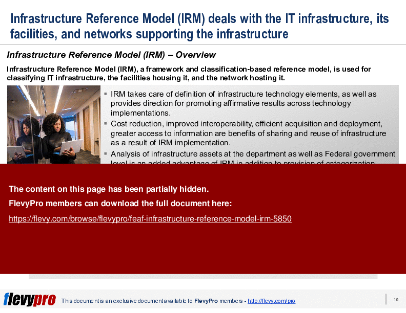 This is a partial preview of FEAF: Infrastructure Reference Model (IRM) (32-slide PowerPoint presentation (PPTX)). Full document is 32 slides. 