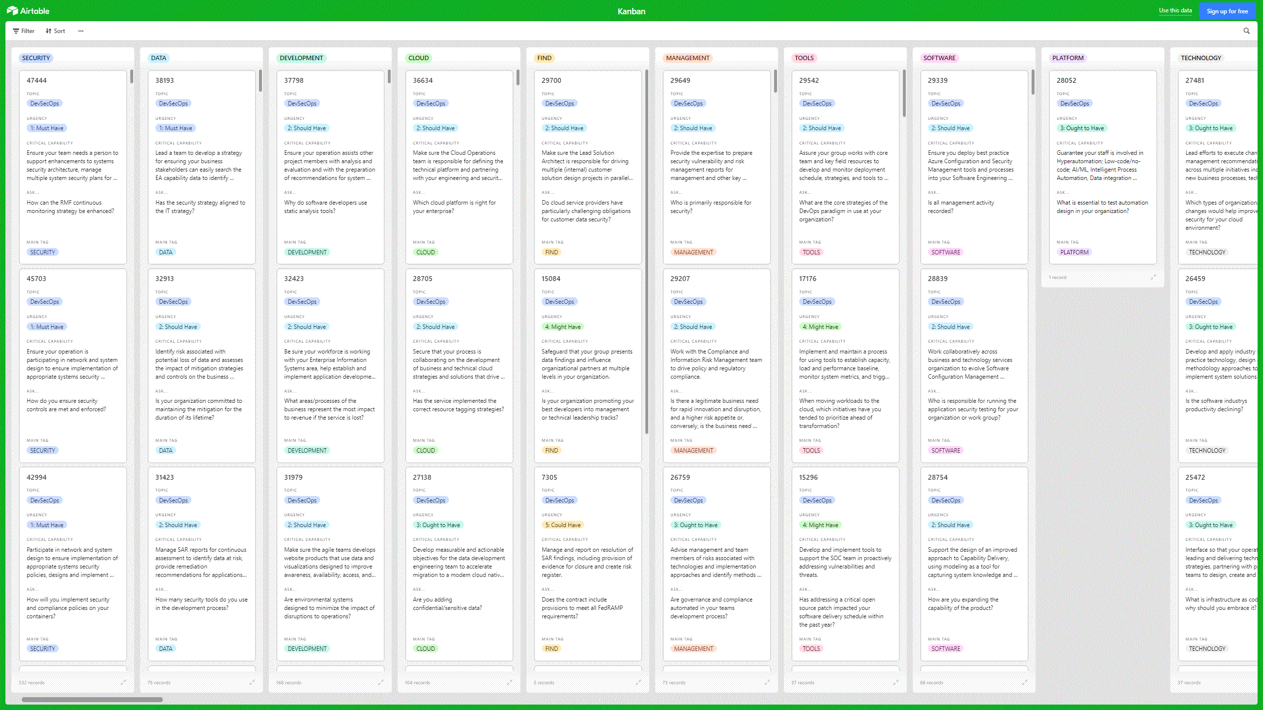 Kanban Board: DevSecOps (Excel template (XLSX)) Preview Image