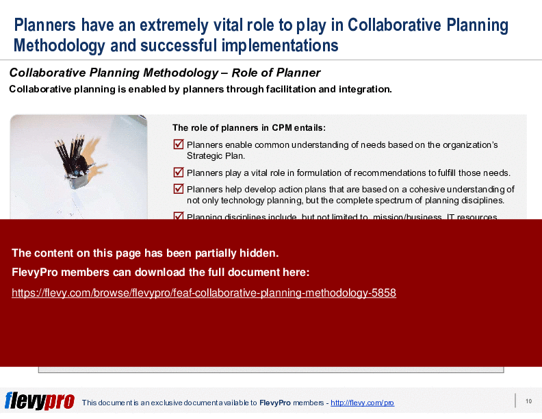This is a partial preview of FEAF: Collaborative Planning Methodology (26-slide PowerPoint presentation (PPTX)). Full document is 26 slides. 