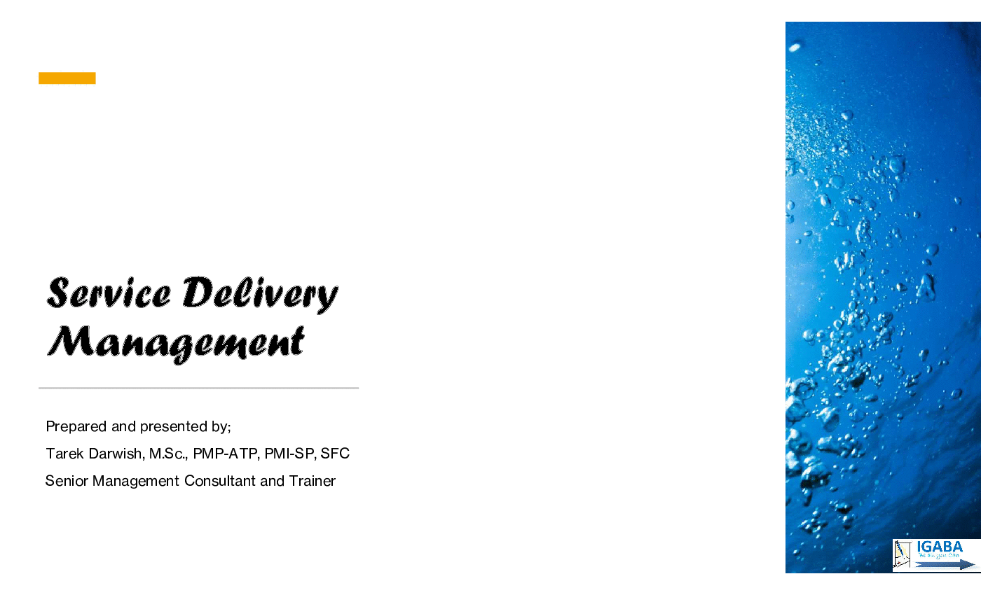 Service Delivery Management (70-slide PPT PowerPoint presentation (PPTX)) Preview Image