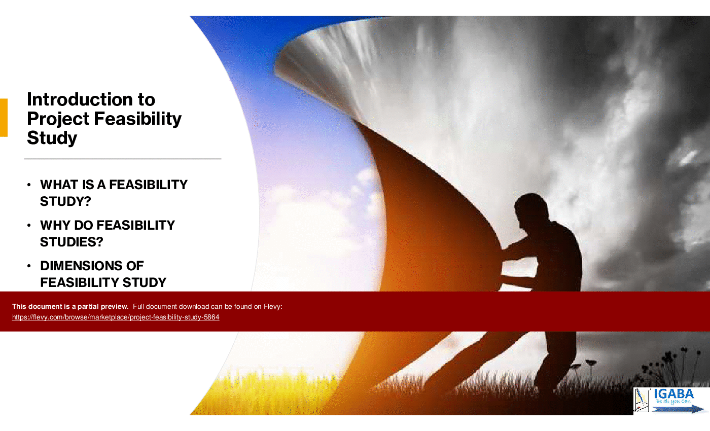 This is a partial preview of Project Feasibility Study (106-slide PowerPoint presentation (PPTX)). Full document is 106 slides. 
