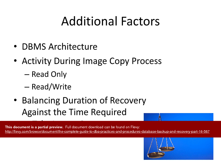 The Complete Guide to DBA Practices & Procedures - Database Backup & Recovery - Part 16 (50-slide PPT PowerPoint presentation (PPTX)) Preview Image