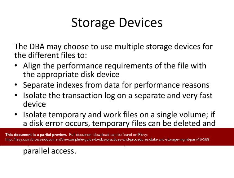 The Complete Guide to DBA Practices & Procedures - Data & Storage Mgmt - Part 18 (62-slide PPT PowerPoint presentation (PPTX)) Preview Image