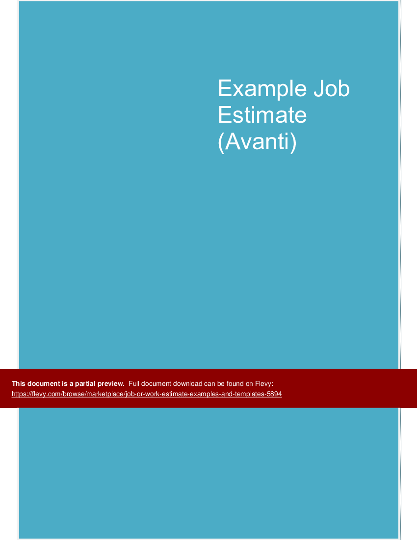 Job or Work Estimate: Examples and Templates (9-page Word document) Preview Image