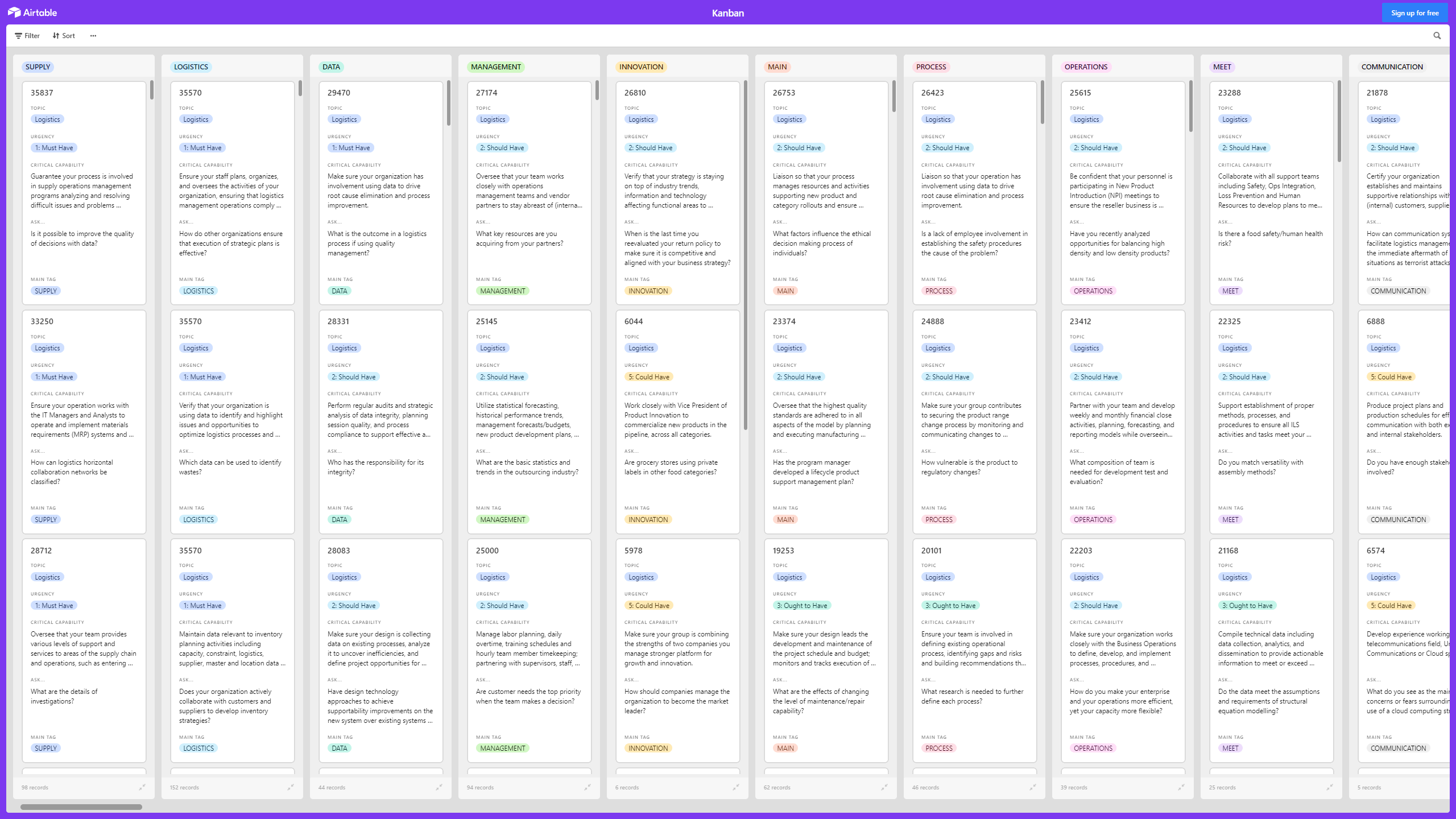 Kanban Board: Logistics (Excel template (XLSX)) Preview Image